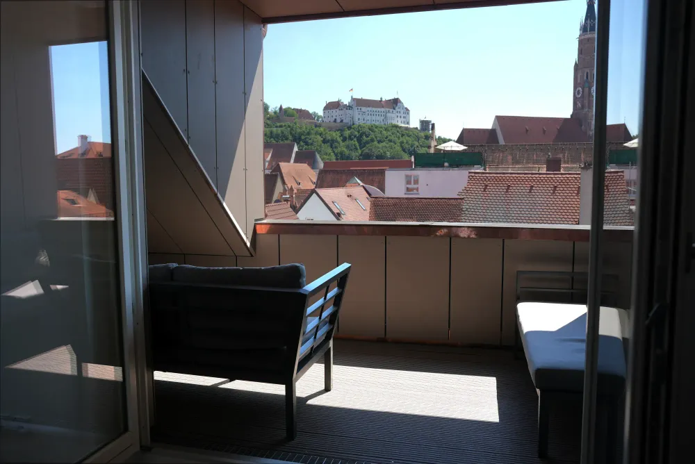 Balkon mit Blick auf die Altstadt